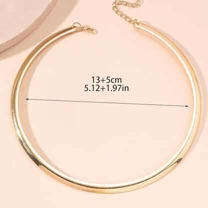 Collar Necklace for Woman Trendy Silver Choker Necklaces for Woman Statement Open Round Collar Choker Necklace - style: Style 5