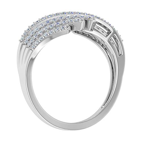 1/2 Carat Bypass Statement Diamond Ring in 10K Gold - color: White Gold