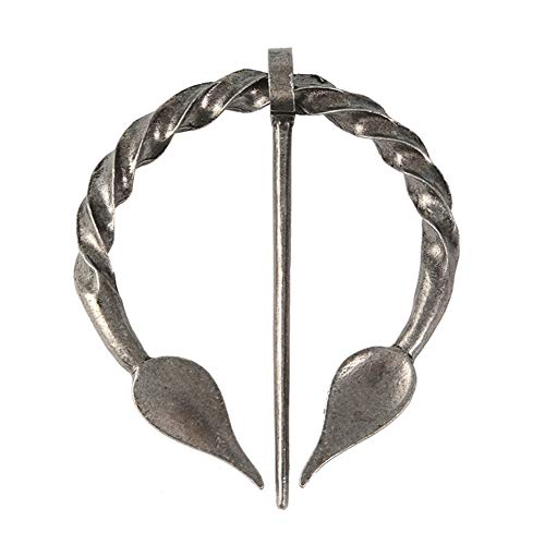 Vintage Viking Brooch Pin Lapel for Women Men Cloak Scarf Shawl Buckle Clasp Pin Brooches Penannular Brooch and Pin Sets Jewelry - color: 06 Silver