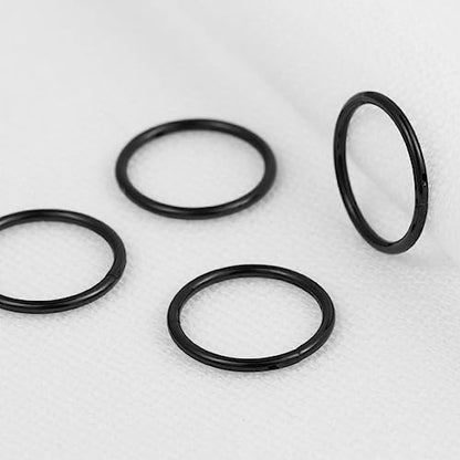 4Pcs 16G 18G 20G Surgical-Steel-Piercing-Ring-Nose-Rings-Hinged-Hoop-Earrings,6mm 8mm 10mm 12mm Seamless Stainless Steel Clicker Eyebrow Septum Piercing Hoop,Sliver Black Gold Rose Gold Rainbow Body Jewelry Set - color: 20G 8mm Silver & Black