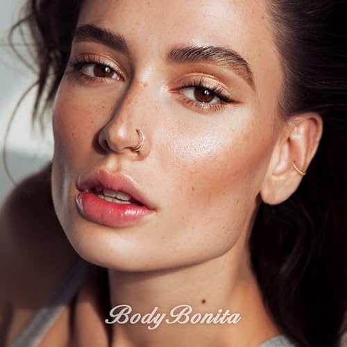 316L Stainless Steel 5A CZ Nose Rings Hoops Conch Helix Piercing Jewelry | Cartilage Earrings Tragus Rook Daith Piercing Jewelry, Septum Clicker Silver/Black/14K Gold Plated, 6-12mm, 16G/18G/20G - color: Rose gold, Duo Hoop, 20G, size: 20g(0.8mm)-8mm-TopP