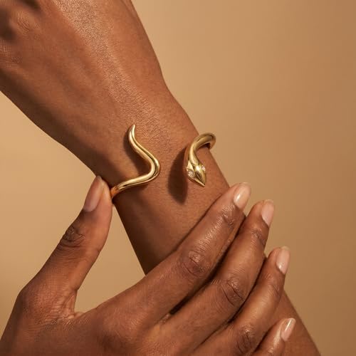 Chunky Gold Bangles Bracelet for Women Trendy Statement Bracelet Dainty Charm Gold Jewelry - color: Snake Bangle