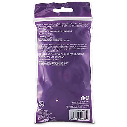 Goody Ouchless Hair Elastics – No Pull, No Breakage, Tangle-Free Hold for Thick, Curly, Coily & Textured Hair – 70 Count, Black, Long-Lasting Ponytail Holders for Women & Men