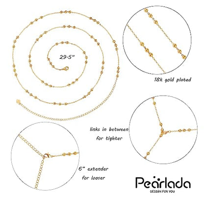 Adjustable 18k Gold Plated Waist Chain, Beach Bikini Body Chain, Handmade Boho Belly Chain - color: B. satellite in 3