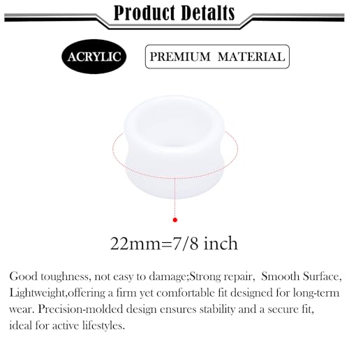6G-50mm Hollow Acrylic Ear Plugs Tunnels for Women Men Double Flared Saddle Ears Gauge Plug Stretcher Expander Piercing Body Jewelry Black White Clear 1 Pairs - color: White Tone, size: 22mm = 7/8 inch