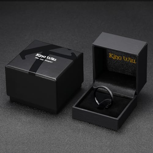 King Will Wedding Band for Men Women, 2/4/6/7/8mm Domed Matte Brushed Tungsten Carbide Rings, Solid/Dual Color Engagement Rings, Comfort Fit - color: Black-2mm