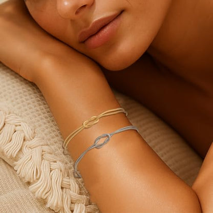 Cuff Bangle Bracelets for Women, Link Chain Bracelets Jewelry Gifts for Women - style: Love Knot