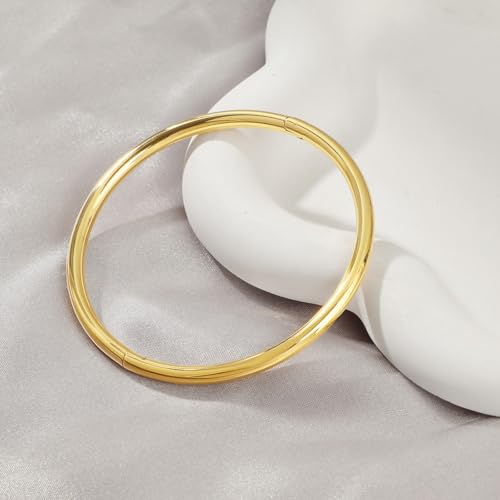 18K Gold Bangle Bracelets for Women 925 Sterling Silver Bracelets Bracelets Adjustable Boho Bracelets Stackble Cuff Bangle Bracelets for Men Women Chunky Gold Bangle Open Cuff Bracelets Christmas Gift - color: Bracelets-18