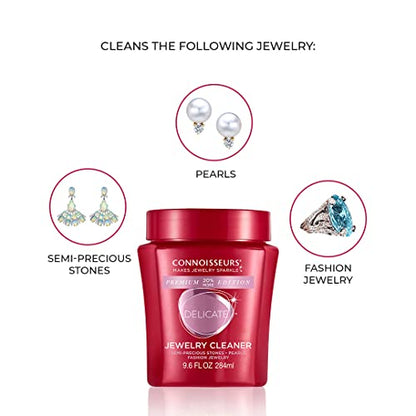 CONNOISSEURS Premium Edition Jewelry Cleaner, Value Size 9.6oz - Pick from Fine, Silver or Delicate Jewelry Cleaner - style: Delicate - 9.6 Ounce