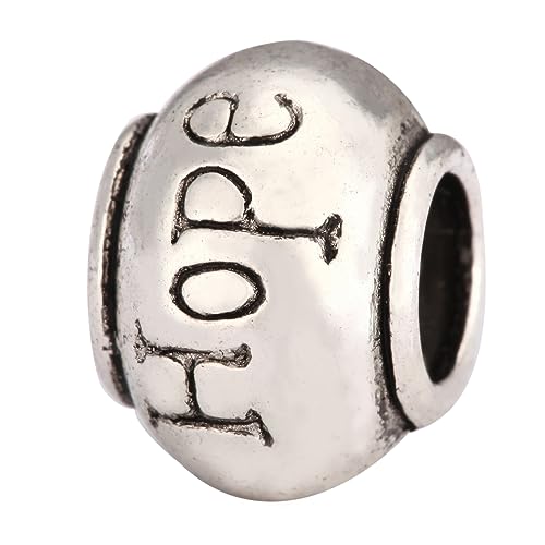 40pcs Hope Beads Large Hole Round Bead (4.5mm Hole) Antique Silver - size: Hope Round Bead