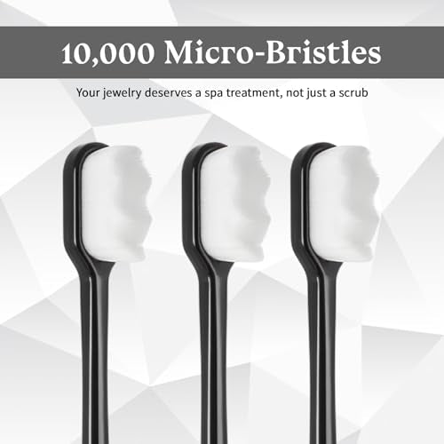3 Pcs Jewelry Cleaning Brush with 3 Pcs Silver Polishing Cloth Jewelry Cleaning Cloth Coin Cleanings Cloths Jewelrys Cleaner for Diamonds Gold Coins Platinum Gemstones