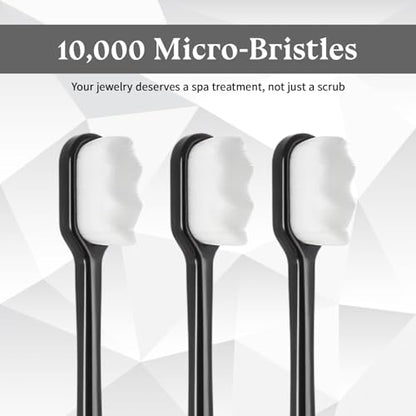 3 Pcs Jewelry Cleaning Brush with 3 Pcs Silver Polishing Cloth Jewelry Cleaning Cloth Coin Cleanings Cloths Jewelrys Cleaner for Diamonds Gold Coins Platinum Gemstones