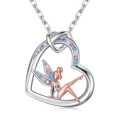 Fairy Gift Necklace/Earrings for Women 925 Sterling Silver Angel Elf Jewelry Gifts for Daughter - color: Necklace-A