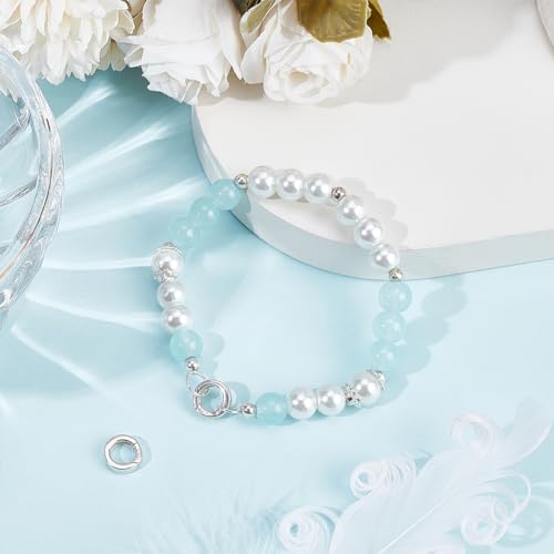 SUNNYCLUE 1 Box 10mm 925 Sterling Silver Necklace Ring Clip Spring Gate Rings Spring Clasps Ring Bracelet Necklace Shortener Clasp Carabiner Snap Clip O Rings for Jewelry Making Clasps DIY Crafts - color: 1 Box 2Pcs 925 Sterling Silver Spring O Ring 10mm
