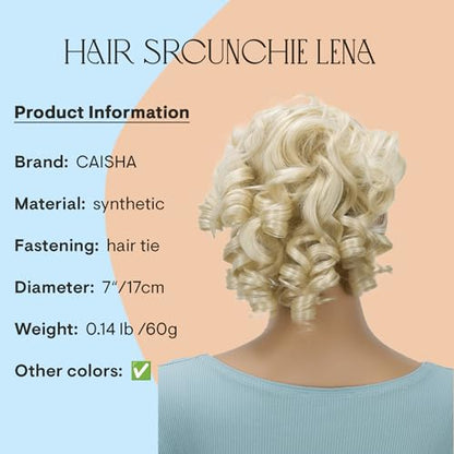 CAISHA Hairpiece Scrunchy Updo Bridal Hairstyles Voluminous Curly Messy Bun Light Blonde G30L - color: light blonde #613A G30L
