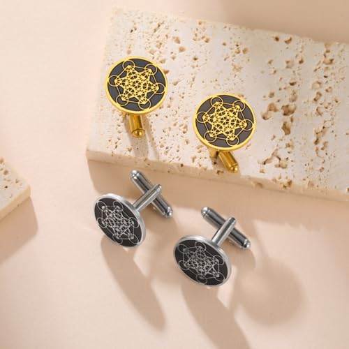 Cufflinks for Men Delicate Stainless Steel Wedding Business Cufflinks Gifts for Groom Husband French Shirt Accessories - style: Geometric-Silver