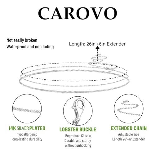 CAROVO Belly Waist Chain for Women 14K Gold Silver Plated Layered Body Chains Boho Cuban Figaro Pearl Heart Coin Satellite Bead Belly Chain Sexy Bikini Body Jewelry for Women Adjustable - style: B1:Cuban Twist SL