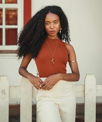 PEARLADA 18k Gold Plated Chain Long Necklace, Boho Sweater Necklace for Women, Geometric Pendant Y Necklace - color: Wave