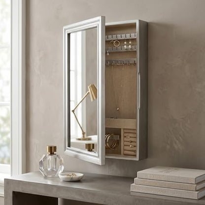 Hives and Honey Jamie Jewelry Storage Mirror Frame, Silver - color: Silver