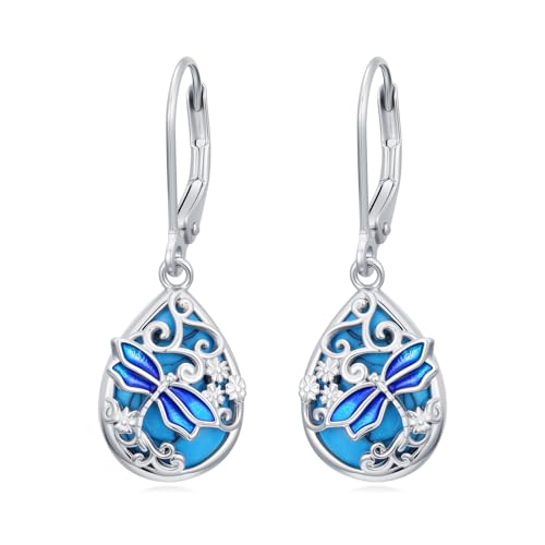 Dorunmo s925 Sterling Silver Western Dangle Drop Earrings Birthday Jewelry Gifts for Women - style: Dragonfly