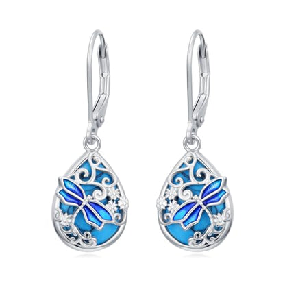 Dorunmo s925 Sterling Silver Western Dangle Drop Earrings Birthday Jewelry Gifts for Women - style: Dragonfly