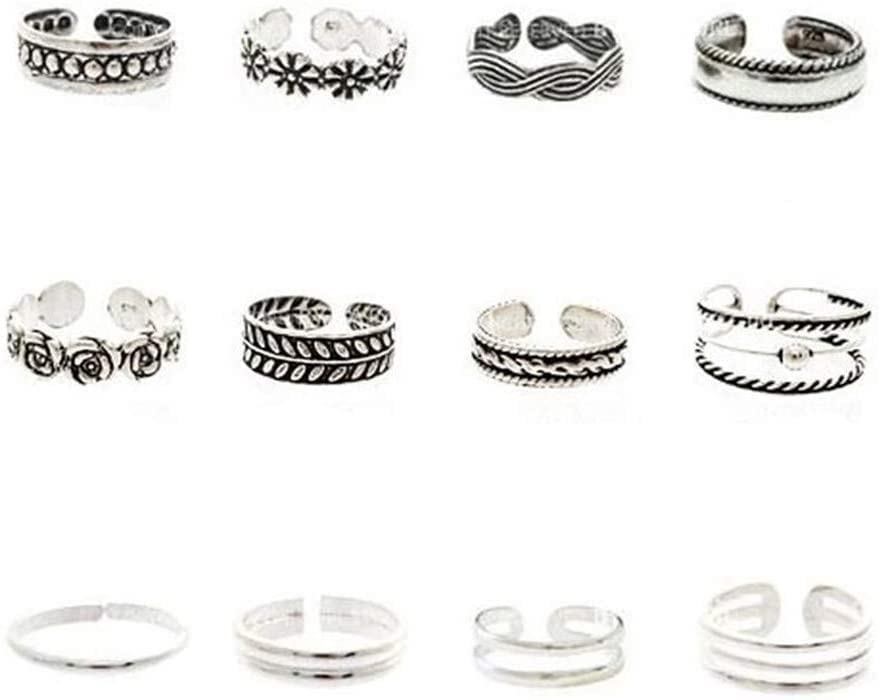 12PCS Toe Rings Set Compatible with Women Adjustable Knuckle Ring Open Foot Jewelry Set Professional process