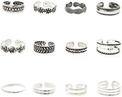 12PCS Toe Rings Set Compatible with Women Adjustable Knuckle Ring Open Foot Jewelry Set Professional process