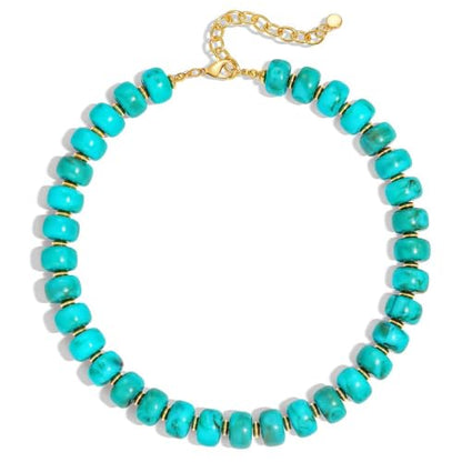 Chunky Beaded Necklace for Women, Colorful Trendy Statement Summer Jewelry Gift - color: necklace-36