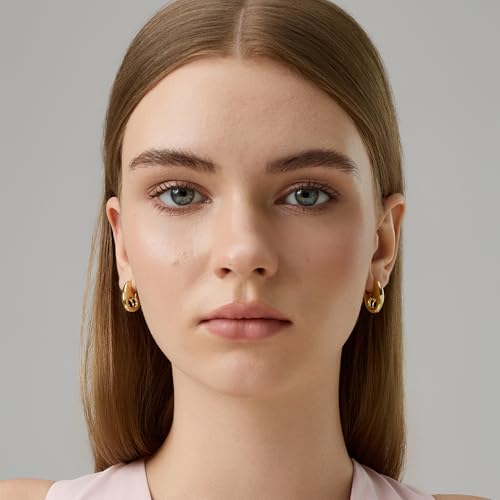 Green Crystal huggie gold hoop earrings for women Girls,14K Gold Plated with 925 Sterling Silver Post color Cubic Zirconia dainty cute Earrings| CZ Stud Earring - color: Brittany Hoop Earrings