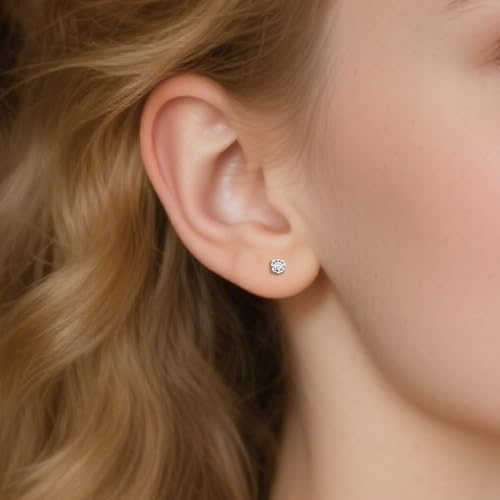 Titanium Flat Back Lip Rings Internally Threaded Earrings Studs Nose Rings 16G Opal CZ Tragus Cartilage Lobe Rook Helix Conch Labret Medusa Piercing Jewelry for Women Men W Piercing Taper Set - style: Three CZ