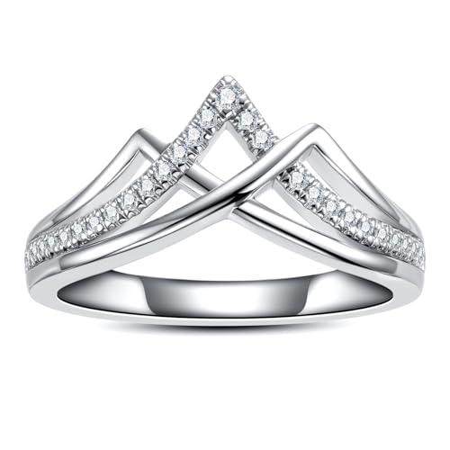 Moissanite Eternity Rings, S925 Sterling Silver Anniversary Band for Women - style: 3.0 CT Double-Love