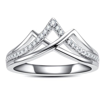 Moissanite Eternity Rings, S925 Sterling Silver Anniversary Band for Women - style: 3.0 CT Double-Love