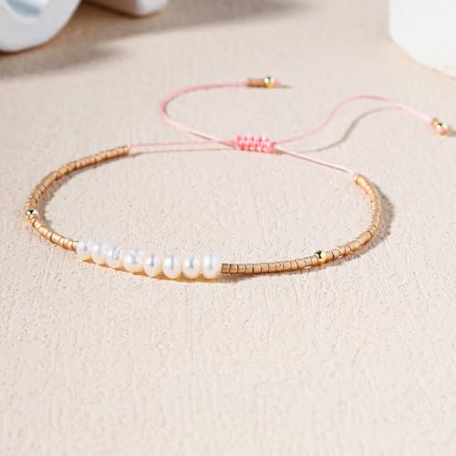 KELITCH Womens Pearl Bracelets Friendship Bracelet Handmade Miyuki Beads Charm Bracelet Holiday Gift - color: B9