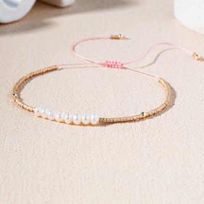 KELITCH Womens Pearl Bracelets Friendship Bracelet Handmade Miyuki Beads Charm Bracelet Holiday Gift - color: B9