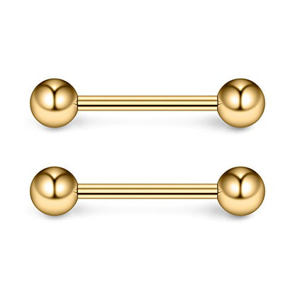 316L Stainless Steel Nipple Shield Barbell Ring Bar Body Piercing 14G - style: Mix Color(12pcs)-12mm