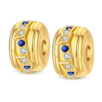 Gold Clip Stopper Charms for Pandora Bracelets Spacers Bead Charms Packs Jewelry Gift for Women - color: Golden Butterfly-2 Packs