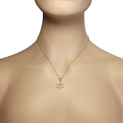 My Daily Styles 925 Sterling Silver Jewish Star of David White CZ Pendant Necklace - color: Yellow