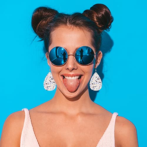 Marble Texture Leather Earrings For Women Abstract Purple Marble Stone Lightweight Water Drop Earrings Fashion Jewelry Teardrop Earrings For Friends - color: Marble Texture