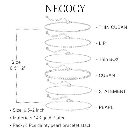 5Pcs Thin Silver Plated Bracelets Sets for Women Dainty | Silver Jewelry Trendy Stackable Rope Snake Box Figaro Chain Bracelets Pack Costume Fashion Gifts - style: 5Pcs BRACELET SET-03
