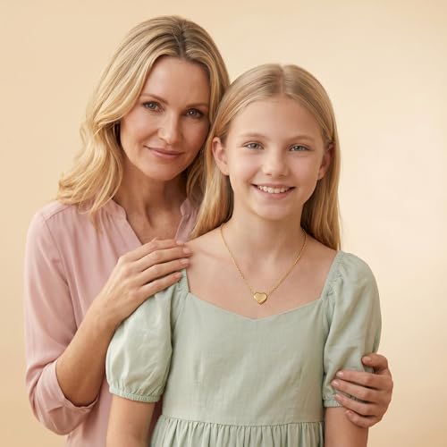 18k Gold Plated Heart Pendant Letter Necklaces for Girls Stainless Steel Initial Necklace for Women Birthday Gifts for Girls Women - color: Brushed Gold, style: Letter J