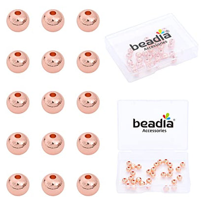 Rose Gold Plated Round Spacer Beads 6mm 30pcs for Jewelry Making Findings Non Tarnish - color: Rose Gold, size: 6mm