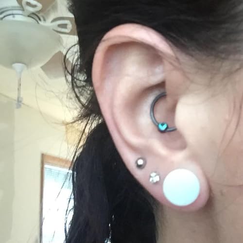 8G-12mm Solid Ear Plugs Tunnels for Women Men Single Flared Ears Gauge Plugs with O-Ring Stretcher Expander Piercing Body Jewelry Black White Clear Opalite 1 Pairs - color: White, size: 8 Gauge = 3mm = 1/8 inch