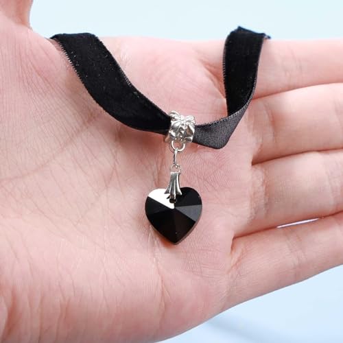 Fesciory Black Necklaces for Women, Adjustable Layered Velvet Leather Lace Collar Necklace, Goth Jewelry Gifts. - color: black