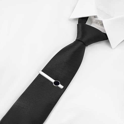 GWD Cufflinks and Tie Clip Set Personalized Cuff Links Business Wedding - style: Silver/Aventurine