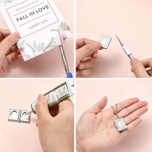 Photo Locket Charms for Jewelry Making Frame Charms Memorial Bracelet Necklace Earring Keychain - color: Silver