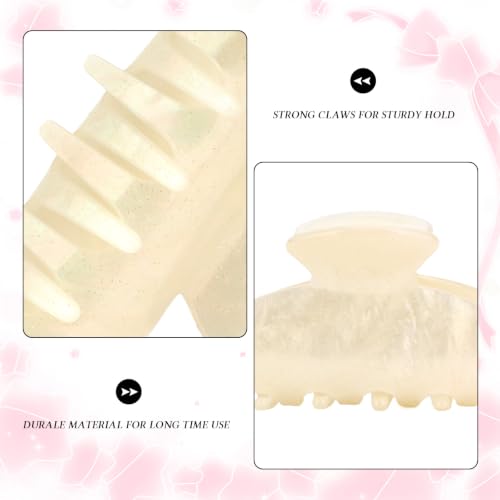 2Pcs Hair Claw Clips for Women Cute Fashion Hair Accessories Daily Gift - color: Cream Yellow and Blue