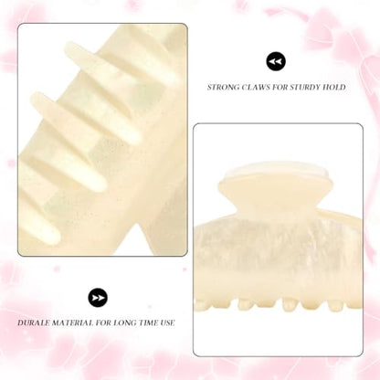 2Pcs Hair Claw Clips for Women Cute Fashion Hair Accessories Daily Gift - color: Cream Yellow and Blue