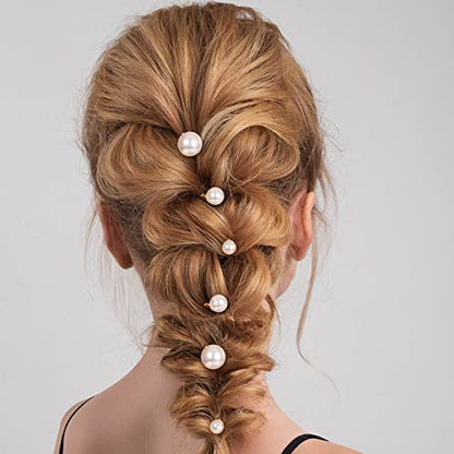 OIIKI 12PCS Pearls Hair Bobby Pins, Pearl Hair Clips, 3 Sizes, Gold | Pearl Barrettes, Decorative Wedding Bobby Pins, Bridal Hairstyles Accessories for Women, Girls, Daily Use, Parties