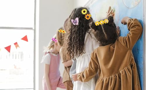56PCS Toddler Hair Accessories Set: Colorful Rainbow Barrettes, Pins, Candy Fruits, Butterflies for Kids' Stylish Hairstyles - color: 56 PCS