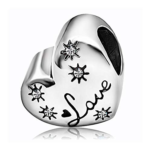 KunBead January-December Birthstone Footprint Heart Birthday Love Bead Charms Compatible with Pandora Bracelet for Mom Daughter Grandma Granddaughter - color: April